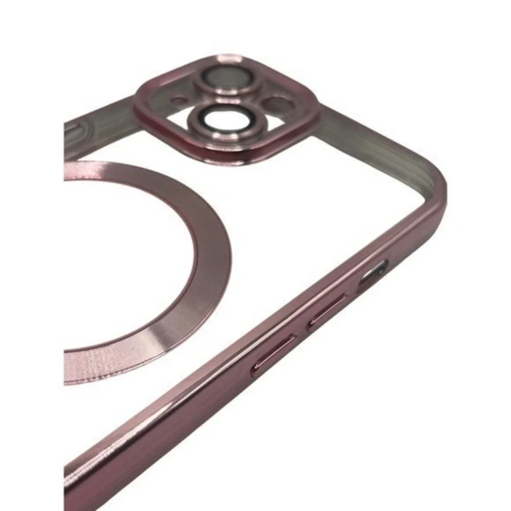 iPhone 15 Clear Protective Case Pink Metallic Trim NEW - Picture 3 of 9